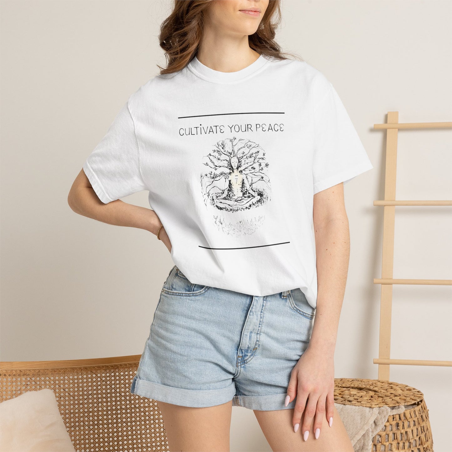 Cultivate Your Peace T-Shirt — Meditating Lotus Graphic Tee