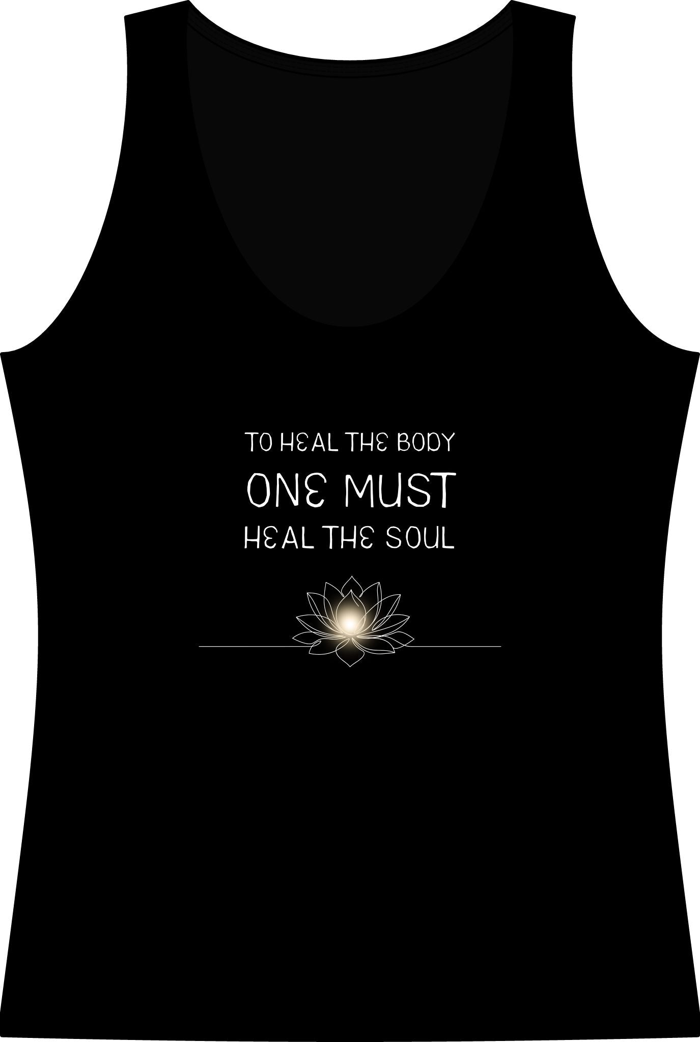 Women's Tank Top - "To Heal the Body One Must Heal the Soul" Lotus Yoga Inspirational Tank