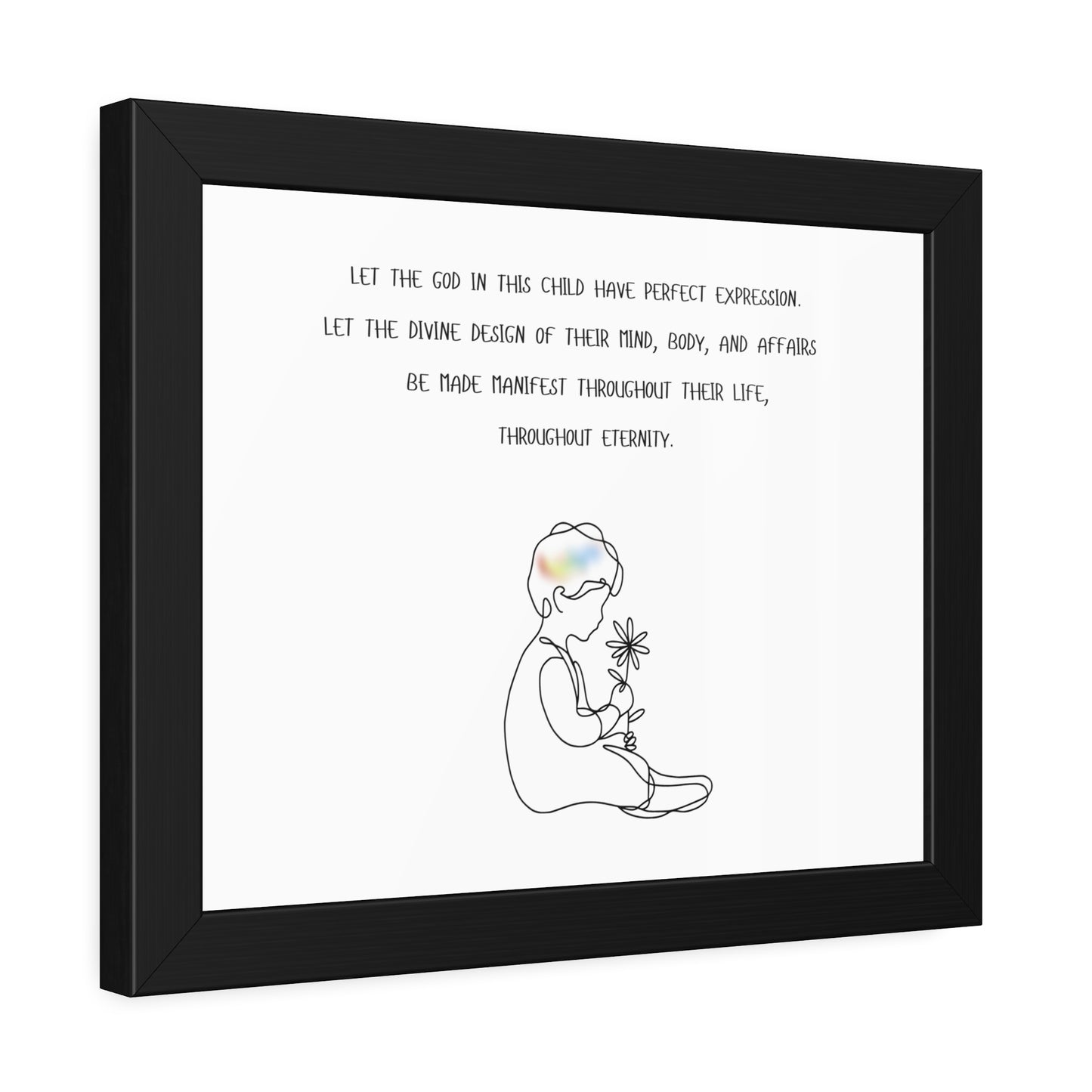 Framed Poster — Inspirational Child Illustration with Prayer Quote