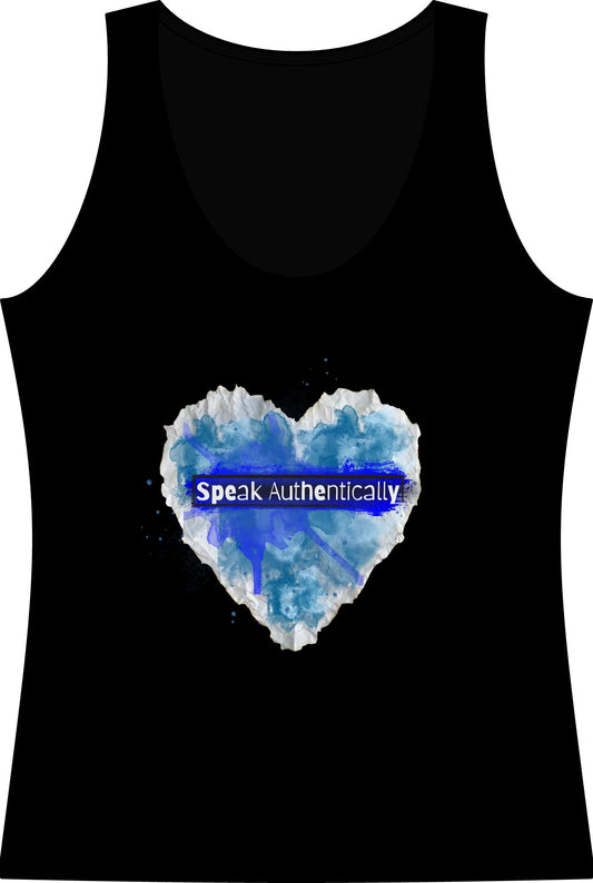 Speak Authentically Heart Tank Top — Inspirational Women's Graphic Tank