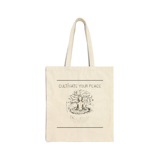 Cultivate Your Peace Canvas Tote