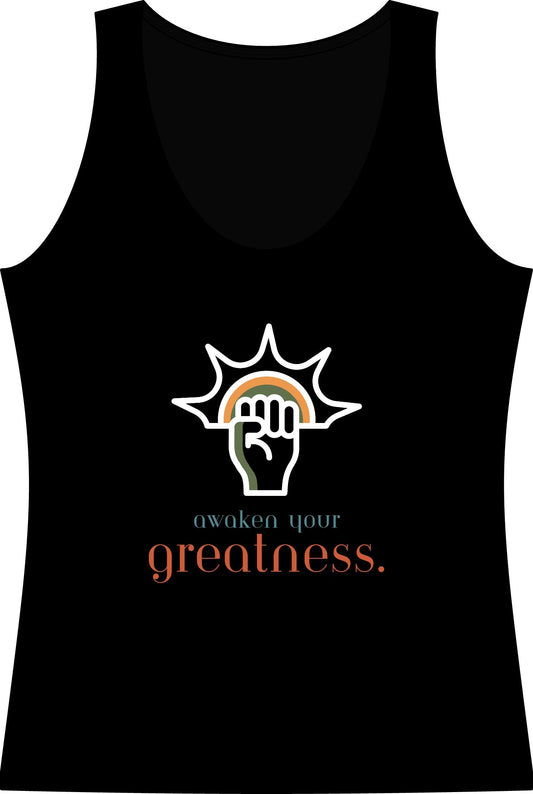 Tank Top — "Awaken Your Greatness" Empowerment Graphic Tank
