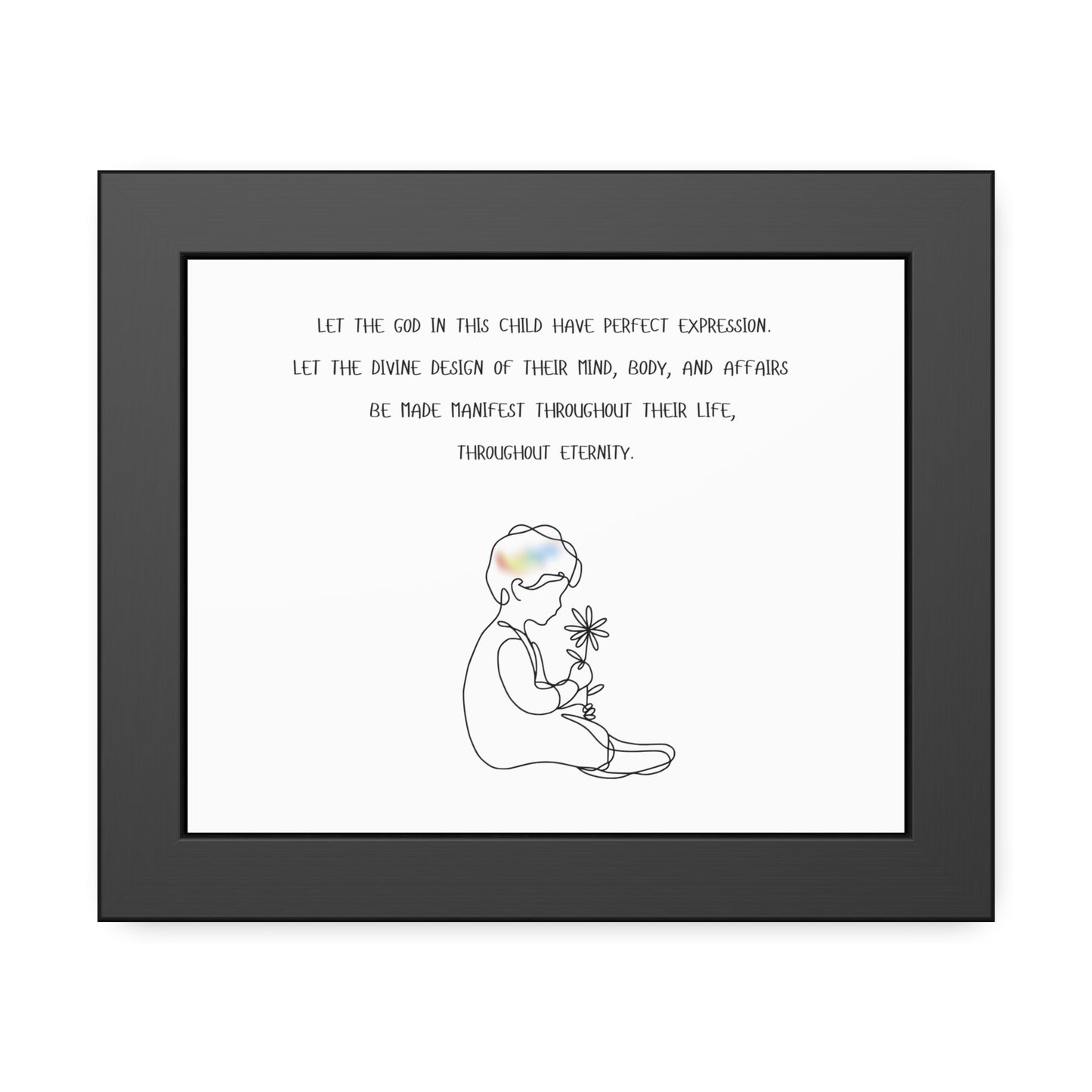 Framed Poster — Inspirational Child Illustration with Prayer Quote