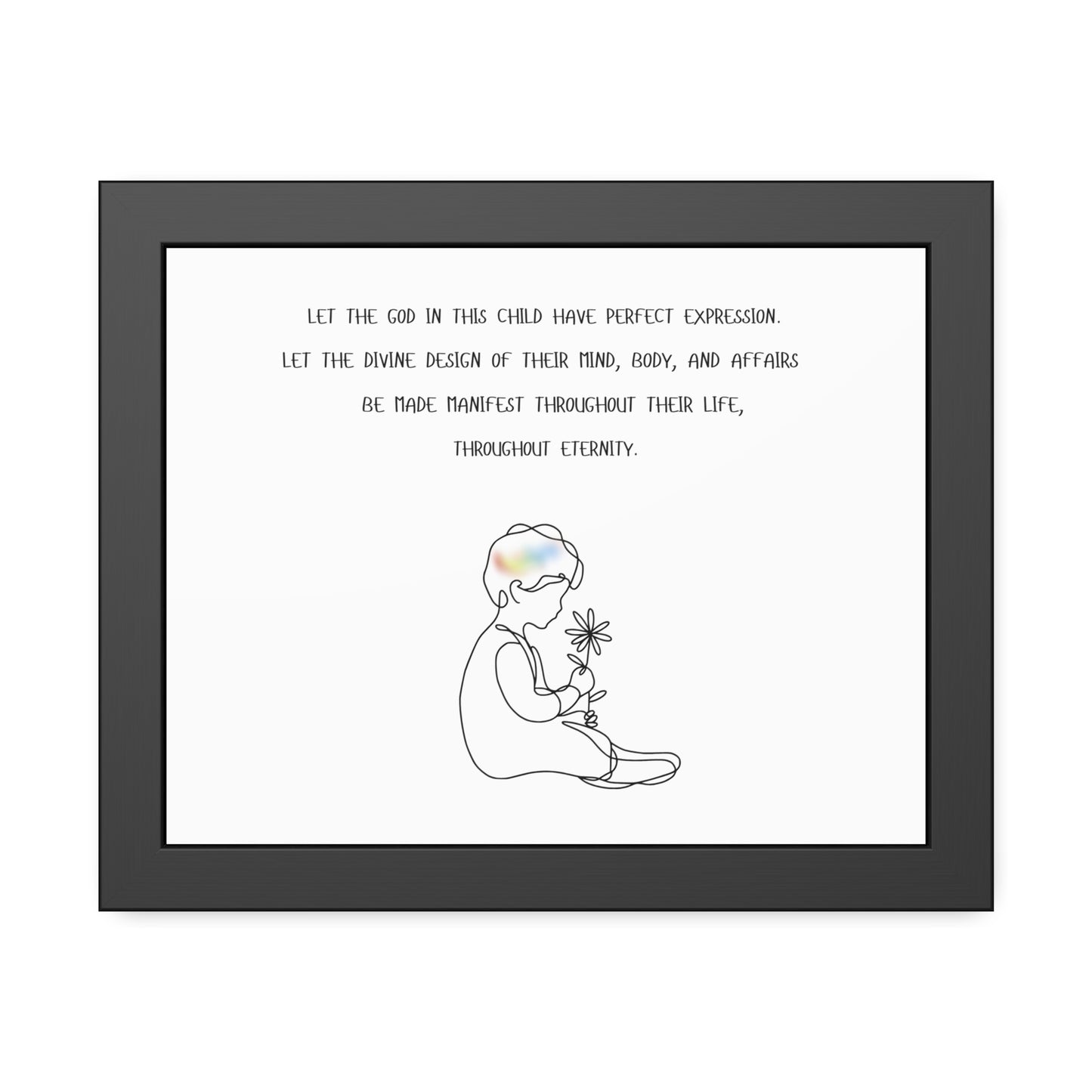 Framed Poster — Inspirational Child Illustration with Prayer Quote