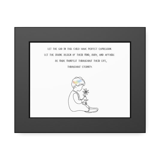 Framed Poster — Inspirational Child Illustration with Prayer Quote