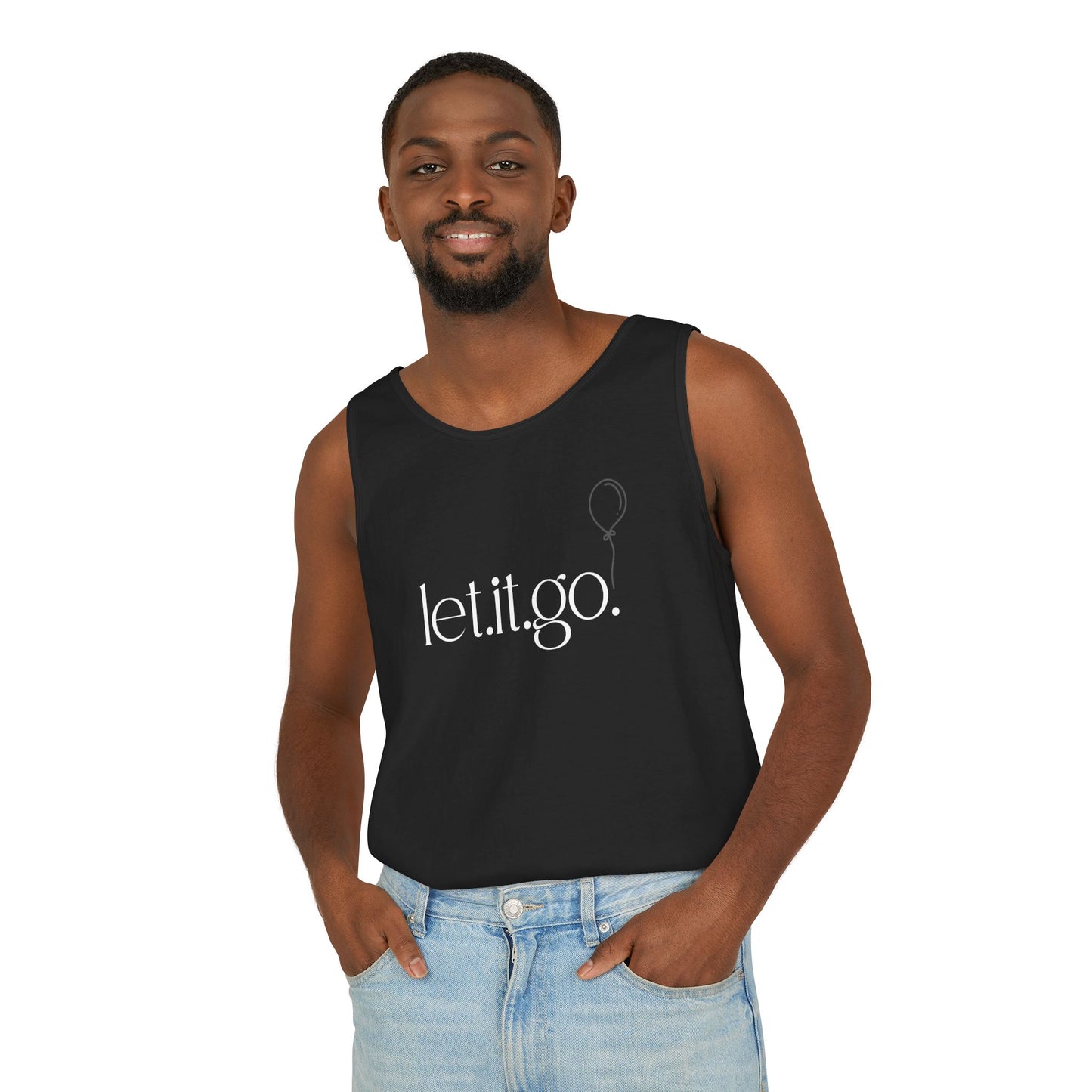 Let It Go Tank Top — Inspirational 'let.it.go.' Balloon Graphic Tank