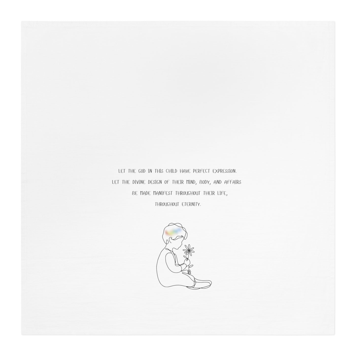 Tea Towel — Minimalist Child with Flower Quote Kitchen Towel