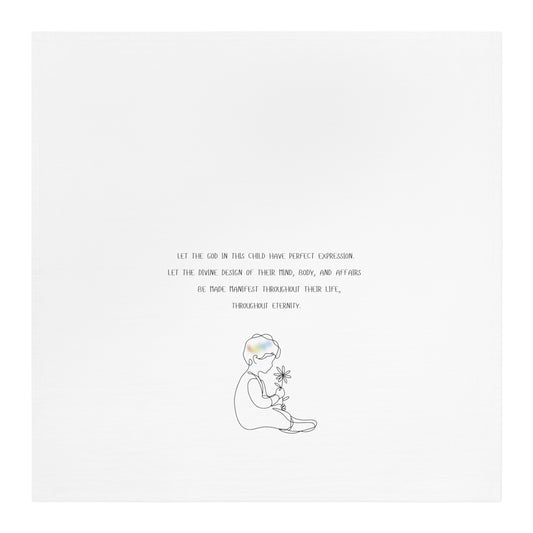 Tea Towel — Minimalist Child with Flower Quote Kitchen Towel