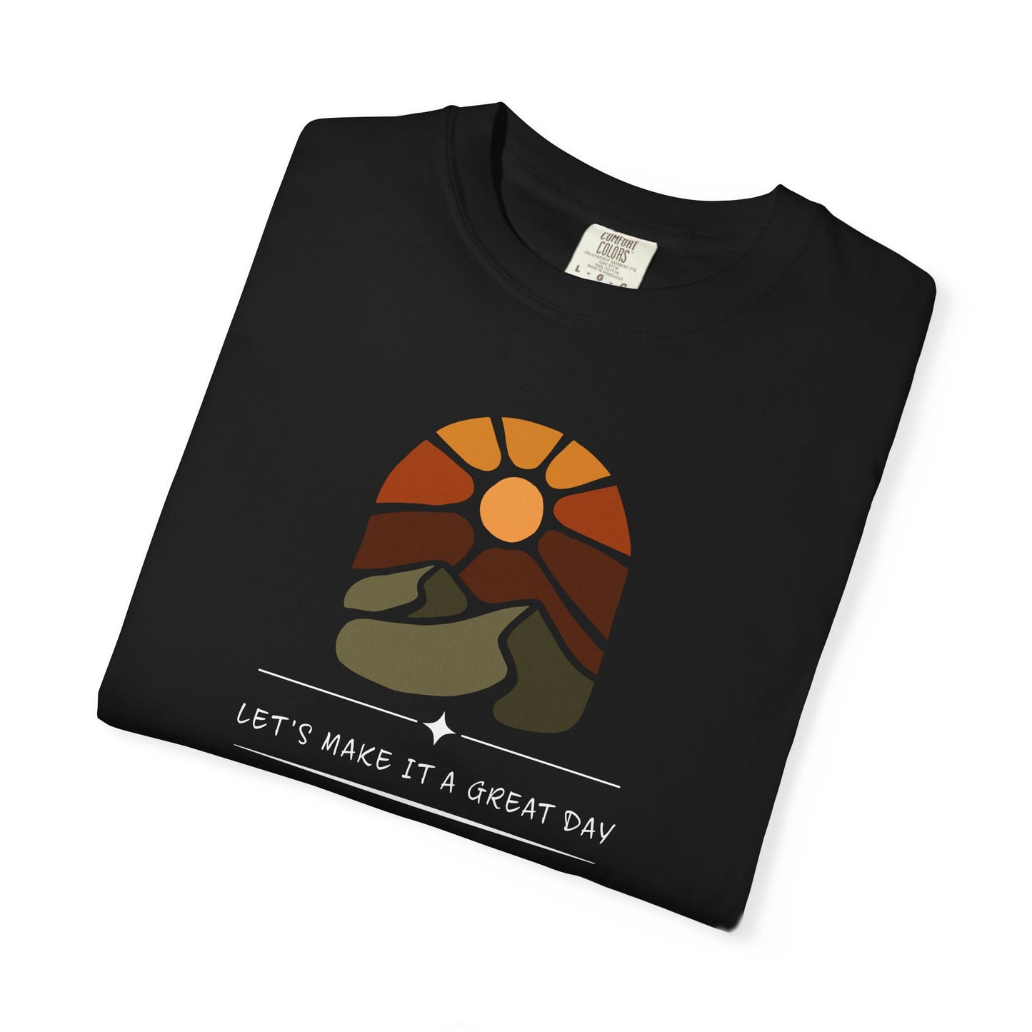 Sunset Hike T-Shirt — "Let's Make It a Great Day" Retro Outdoors Tee