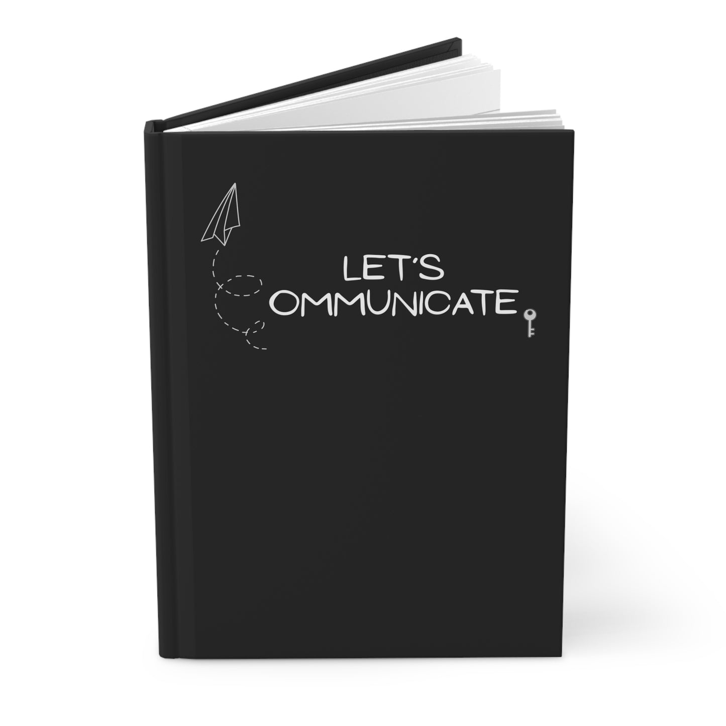 Let's Communicate Hardcover Journal — Black Matte Notebook for Notes & Conversations