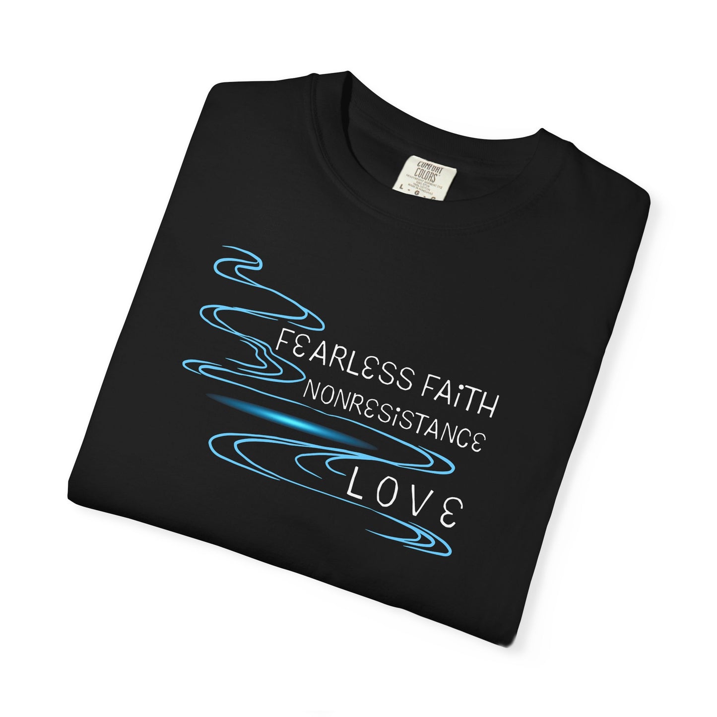 Fearless Faith Minimalist T-Shirt — "Fearless Faith, Now Resistance, Love" Christian Graphic Tee
