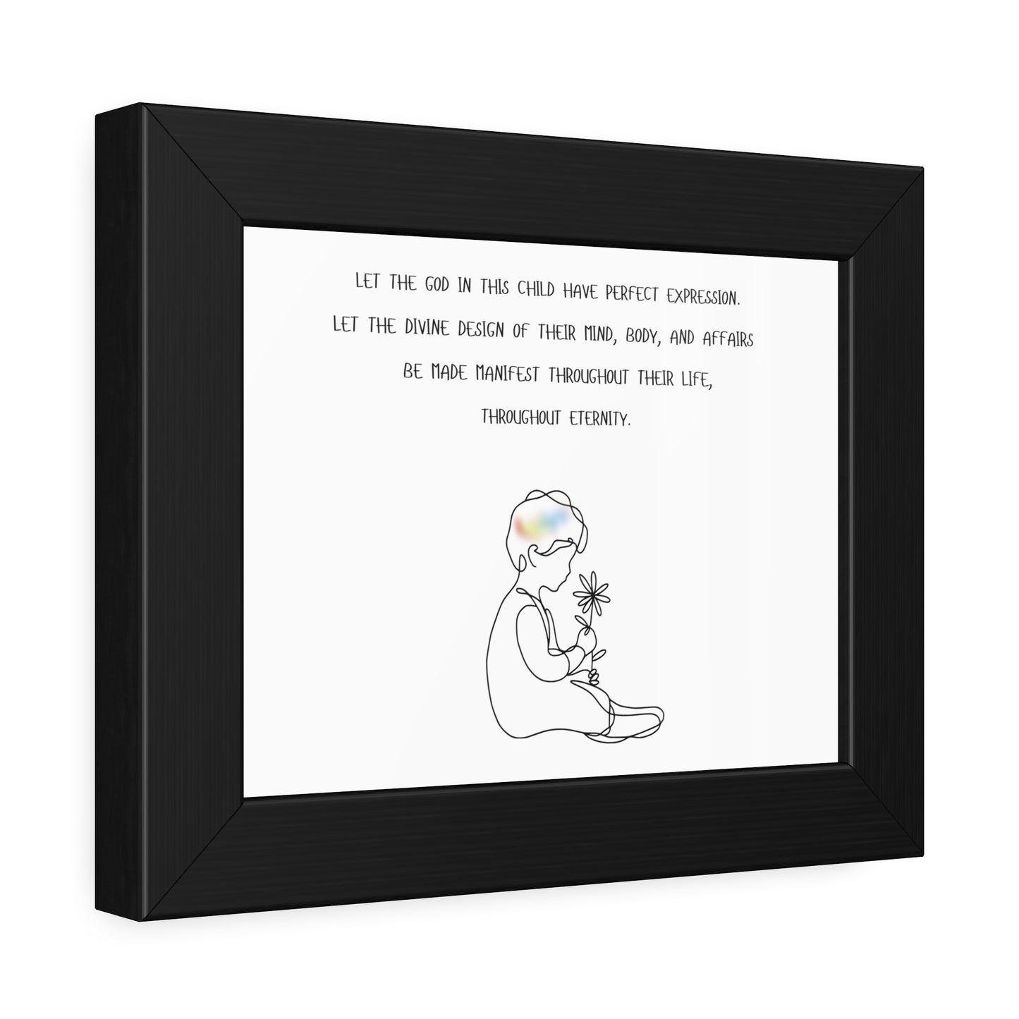 Framed Poster — Inspirational Child Illustration with Prayer Quote