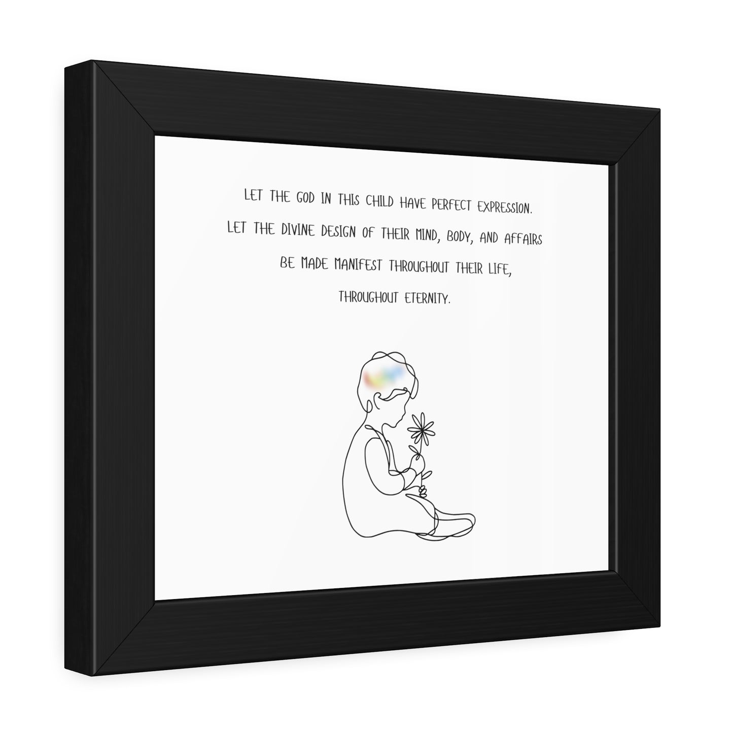 Framed Poster — Inspirational Child Illustration with Prayer Quote