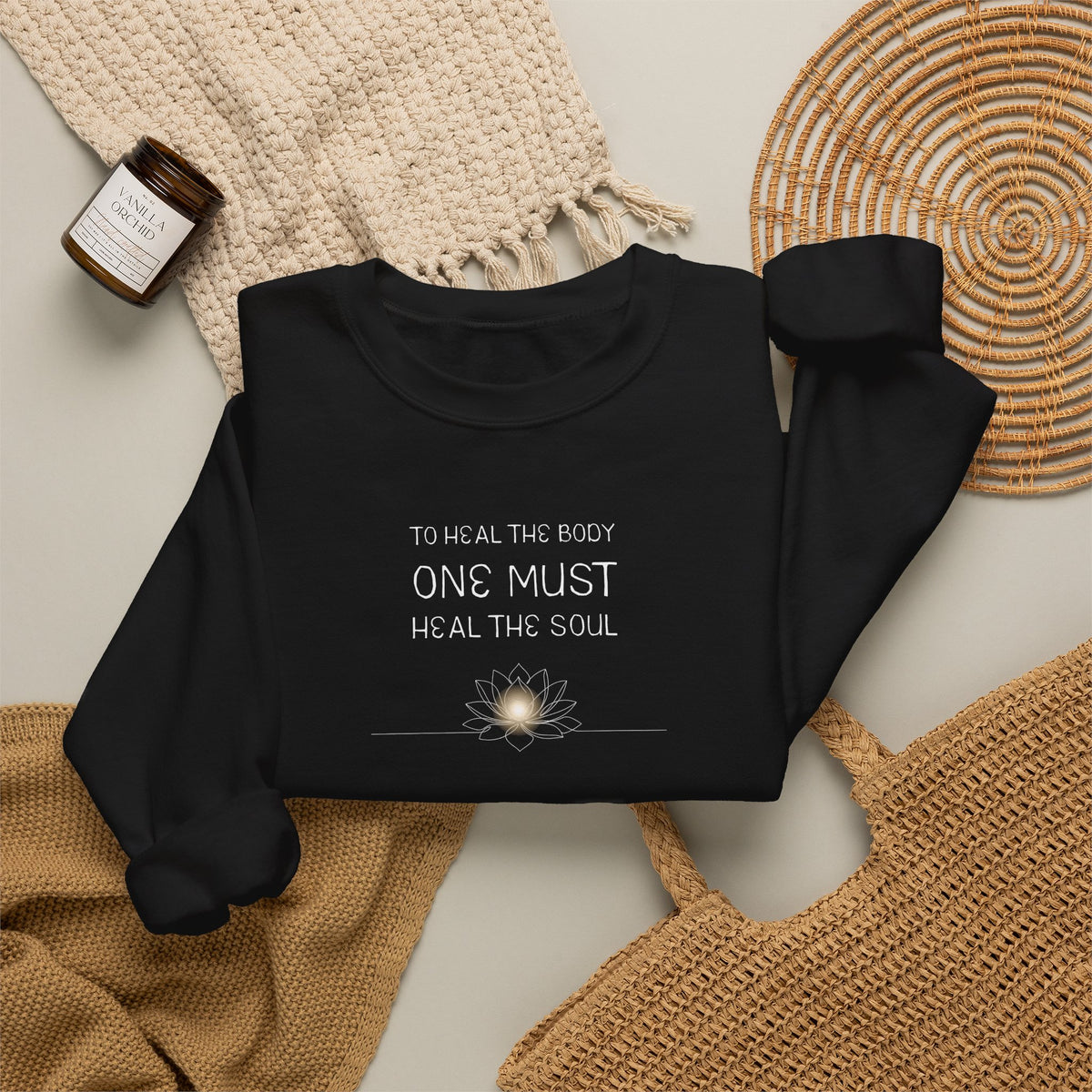 To Heal the Body One Must Heal the Soul Crewneck Sweatshirt