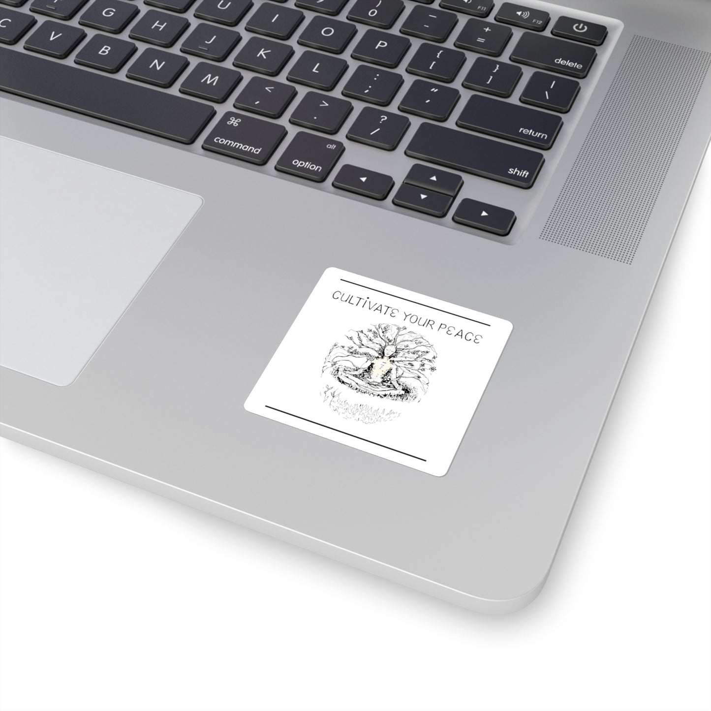 Cultivate Your Peace Square Sticker — Meditation Yoga Sticker for Mindfulness, Laptop & Planner